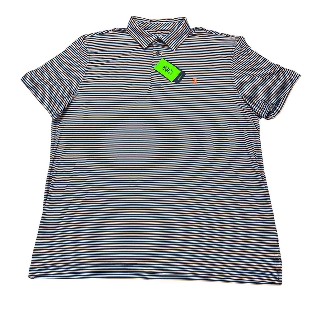 IZOD Mens Polo Golf Shirt-Swingflex-Size XL Striped NWT‎